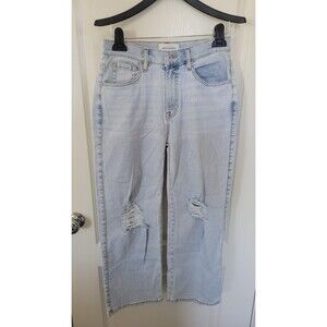 Sene x Emma Loose Straight Jeans Light Wash Stretch Denim